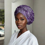 Africa Floral mix Maasai Shuka Easy Headwrap Purple Moitf