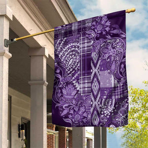 Afro Floral mix Maasai Shuka Garden Flag Purple Moitf