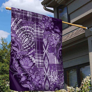 Afro Floral mix Maasai Shuka Garden Flag Purple Moitf