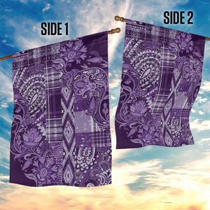 Afro Floral mix Maasai Shuka Garden Flag Purple Moitf