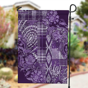 Afro Floral mix Maasai Shuka Garden Flag Purple Moitf