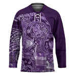 Africa Floral mix Maasai Shuka Hockey Jersey Purple Moitf