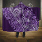 Afro Floral mix Maasai Shuka Hooded Blanket Purple Moitf