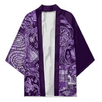 Africa Floral mix Maasai Shuka Kimono Purple Moitf