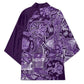Africa Floral mix Maasai Shuka Kimono Purple Moitf