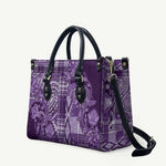 Africa Floral mix Maasai Shuka Leather Bag Purple Moitf