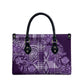 Africa Floral mix Maasai Shuka Leather Bag Purple Moitf