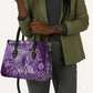 Africa Floral mix Maasai Shuka Leather Bag Purple Moitf