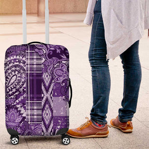 Afro Floral mix Maasai Shuka Luggage Cover Purple Moitf