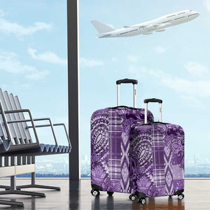 Afro Floral mix Maasai Shuka Luggage Cover Purple Moitf