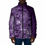Africa Floral mix Maasai Shuka Padded Jacket Purple Moitf
