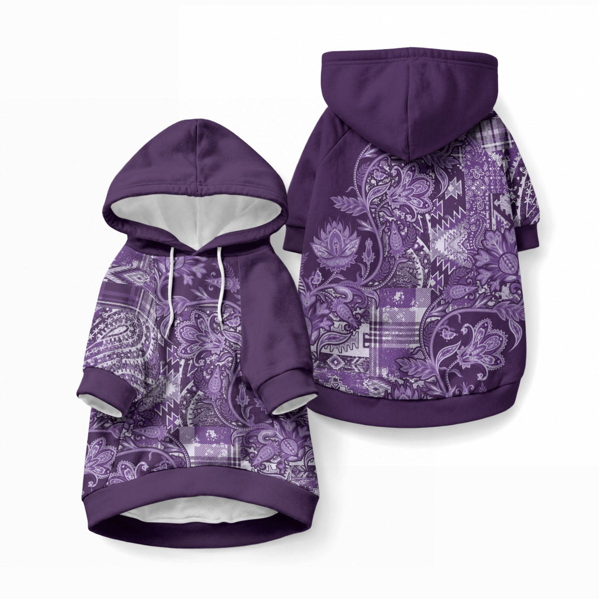 Africa Floral mix Maasai Shuka Pet Hoodie Purple Motif