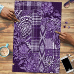 Africa Floral mix Maasai Shuka Puzzle Purple Moitf