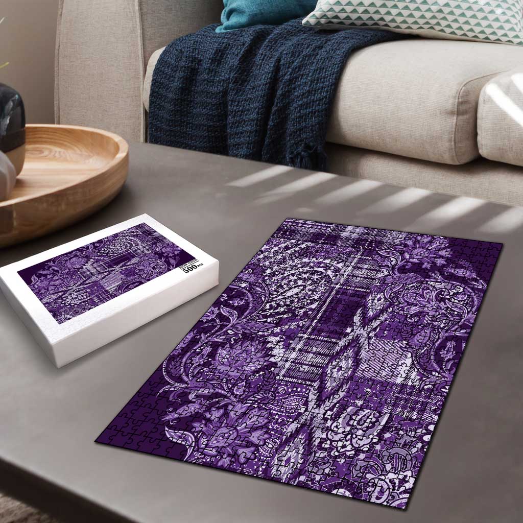Africa Floral mix Maasai Shuka Puzzle Purple Moitf