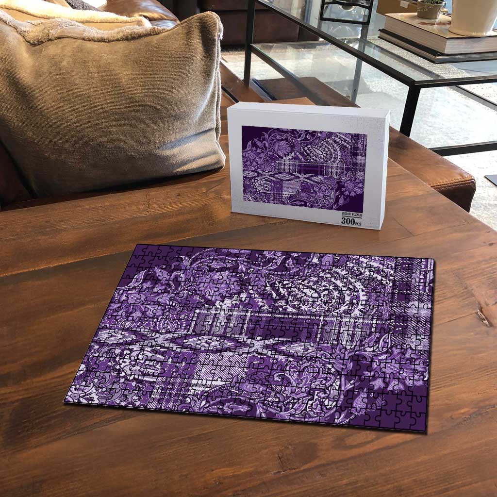 Africa Floral mix Maasai Shuka Puzzle Purple Moitf