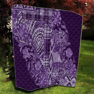 Afro Floral mix Maasai Shuka Quilt Purple Moitf