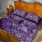 Afro Floral mix Maasai Shuka Quilt Bed Set Purple Moitf