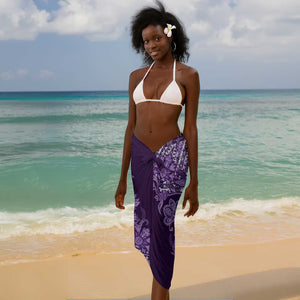 Afro Floral mix Maasai Shuka Sarong Purple Moitf