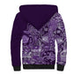 Afro Floral mix Maasai Shuka Sherpa Hoodie Purple Moitf