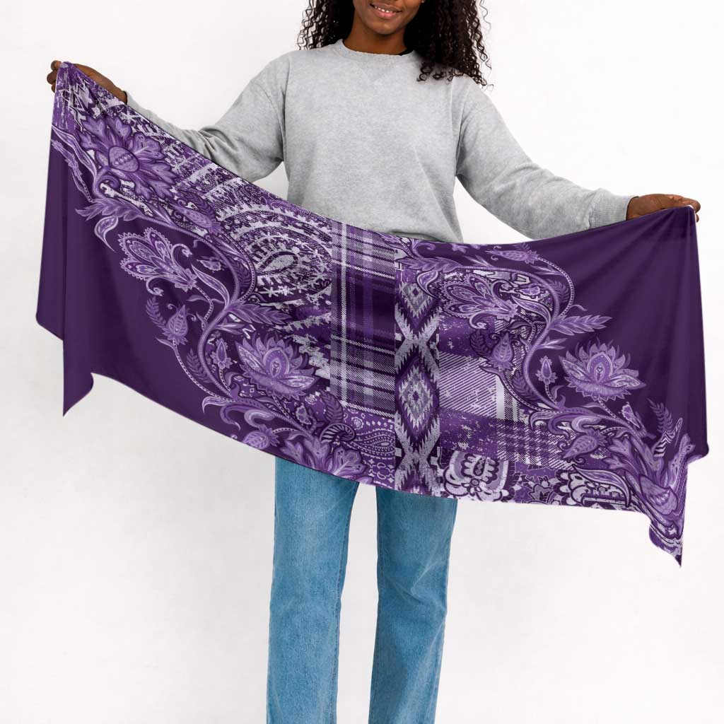Africa Floral mix Maasai Shuka Simple Headwrap Purple Moitf