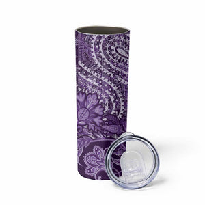 Afro Floral mix Maasai Shuka Skinny Tumbler Purple Moitf