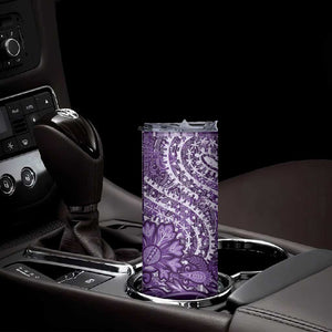 Afro Floral mix Maasai Shuka Skinny Tumbler Purple Moitf