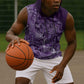 Afro Floral mix Maasai Shuka Sleeveless Hoodie Purple Moitf - African Pride