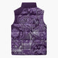 Africa Floral mix Maasai Shuka Sleeveless Puffer Jacket Purple Moitf