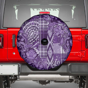 Afro Floral mix Maasai Shuka Spare Tire Cover Purple Moitf