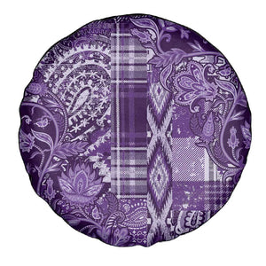 Afro Floral mix Maasai Shuka Spare Tire Cover Purple Moitf