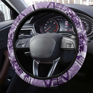 Afro Floral mix Maasai Shuka Steering Wheel Cover Purple Moitf