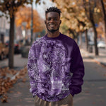 Afro Floral mix Maasai Shuka Sweatshirt Purple Moitf