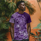 Afro Floral mix Maasai Shuka T shirt Purple Moitf