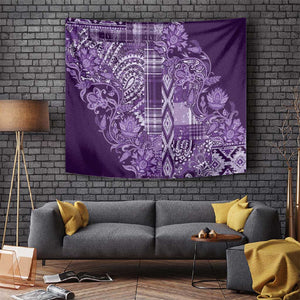 Afro Floral mix Maasai Shuka Tapestry Purple Moitf