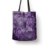 Africa Floral mix Maasai Shuka Tote Bag Purple Moitf