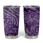 Afro Floral mix Maasai Shuka Tumbler Cup Purple Moitf