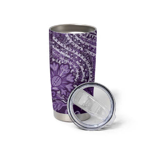 Afro Floral mix Maasai Shuka Tumbler Cup Purple Moitf