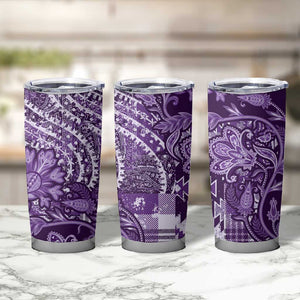 Afro Floral mix Maasai Shuka Tumbler Cup Purple Moitf