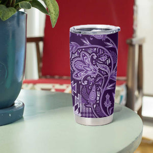 Afro Floral mix Maasai Shuka Tumbler Cup Purple Moitf