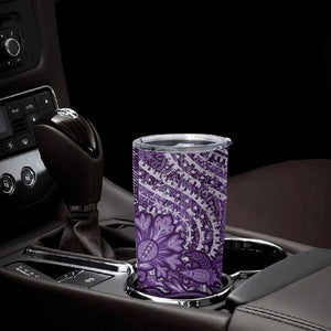 Afro Floral mix Maasai Shuka Tumbler Cup Purple Moitf