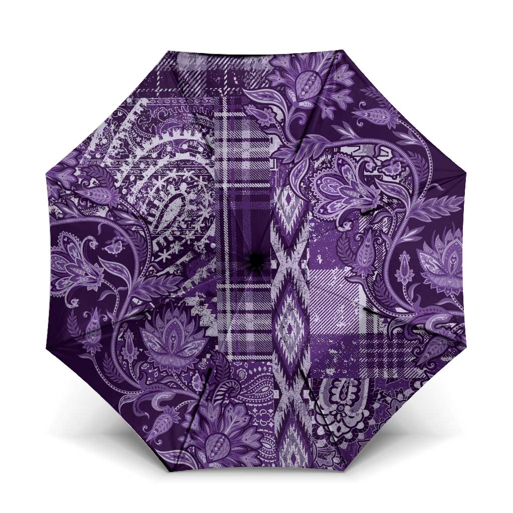 Africa Floral mix Maasai Shuka Umbrella Purple Moitf
