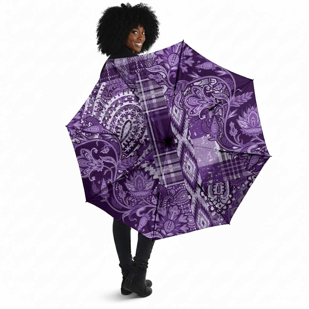 Africa Floral mix Maasai Shuka Umbrella Purple Moitf