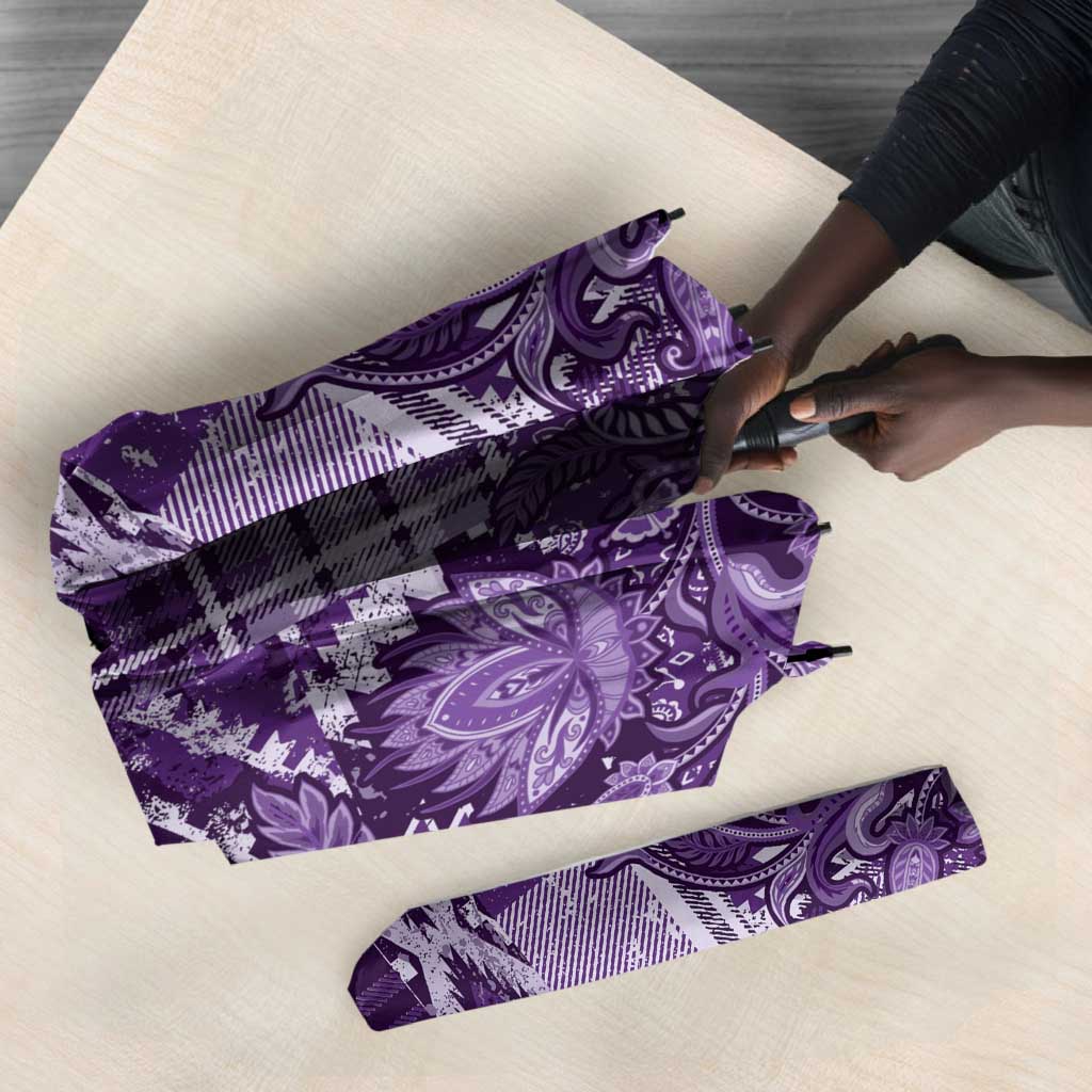 Africa Floral mix Maasai Shuka Umbrella Purple Moitf
