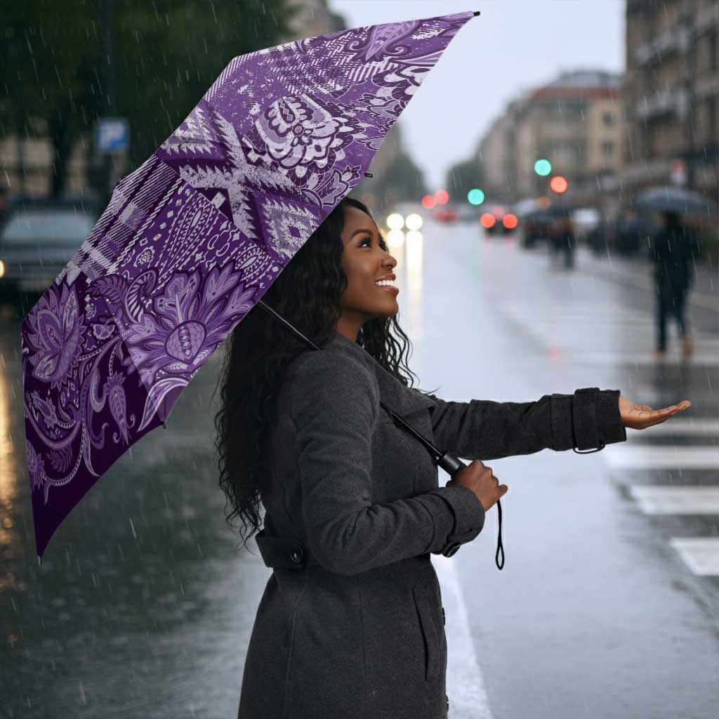Africa Floral mix Maasai Shuka Umbrella Purple Moitf