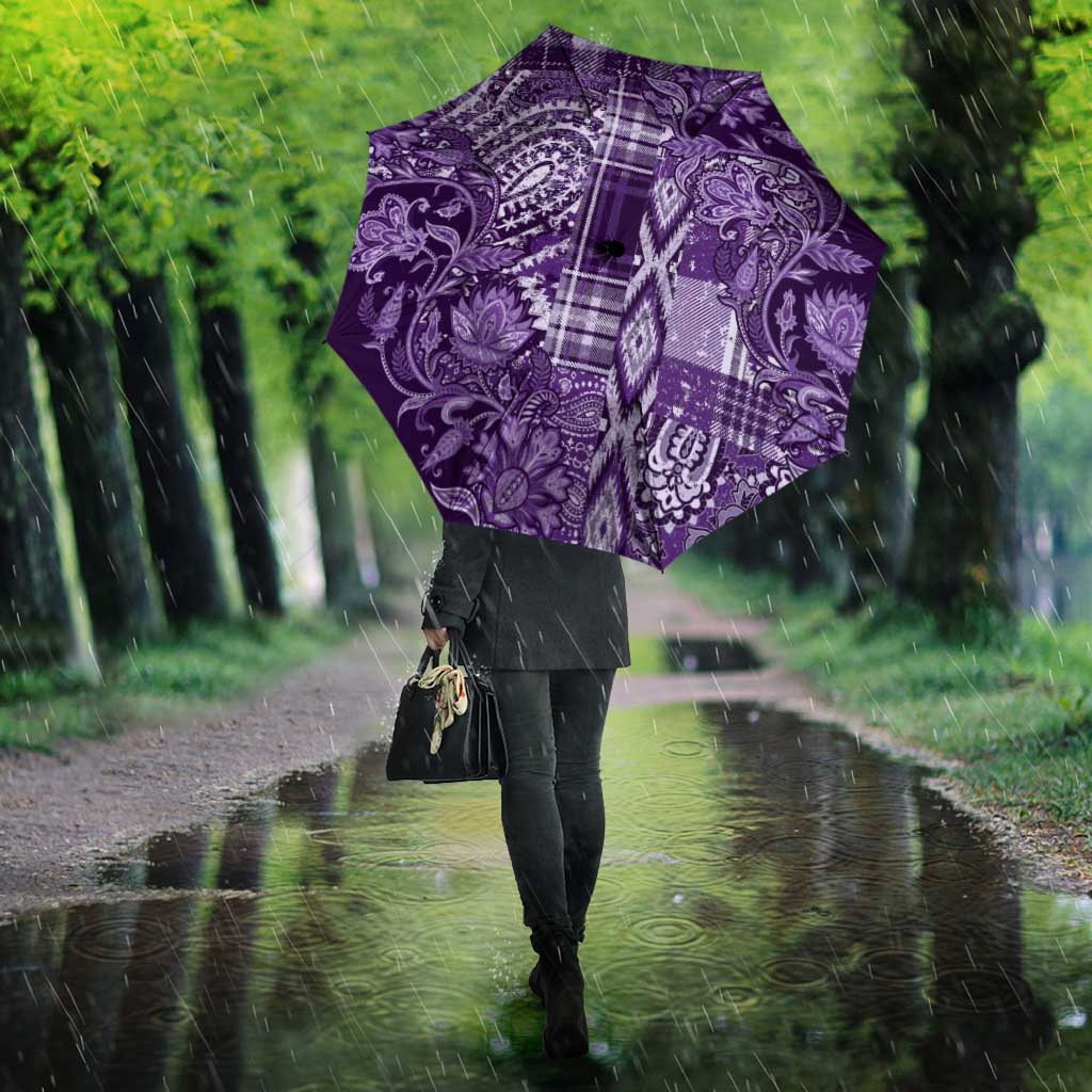Africa Floral mix Maasai Shuka Umbrella Purple Moitf