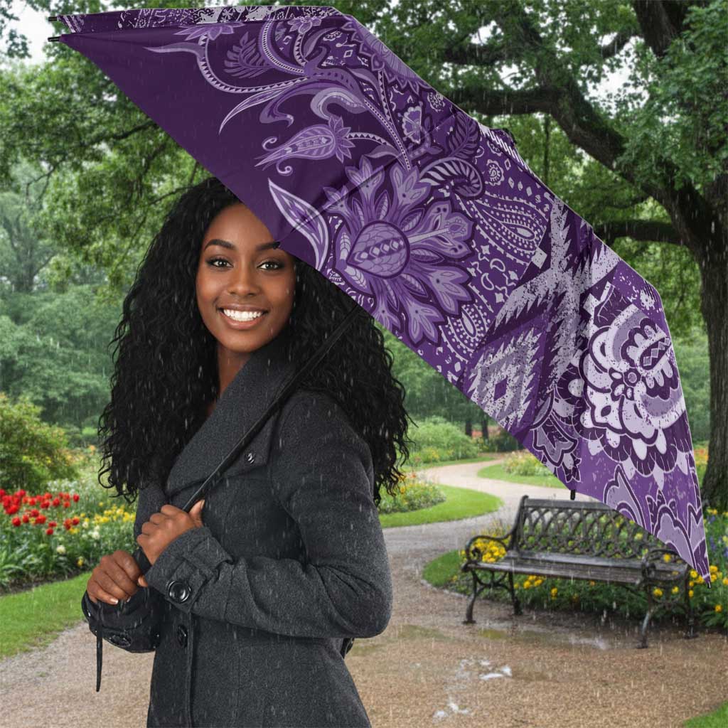 Africa Floral mix Maasai Shuka Umbrella Purple Moitf