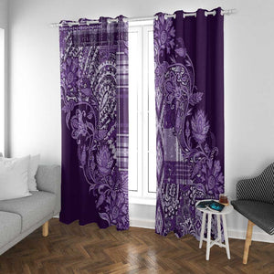 Afro Floral mix Maasai Shuka Window Curtain Purple Moitf