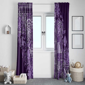 Afro Floral mix Maasai Shuka Window Curtain Purple Moitf