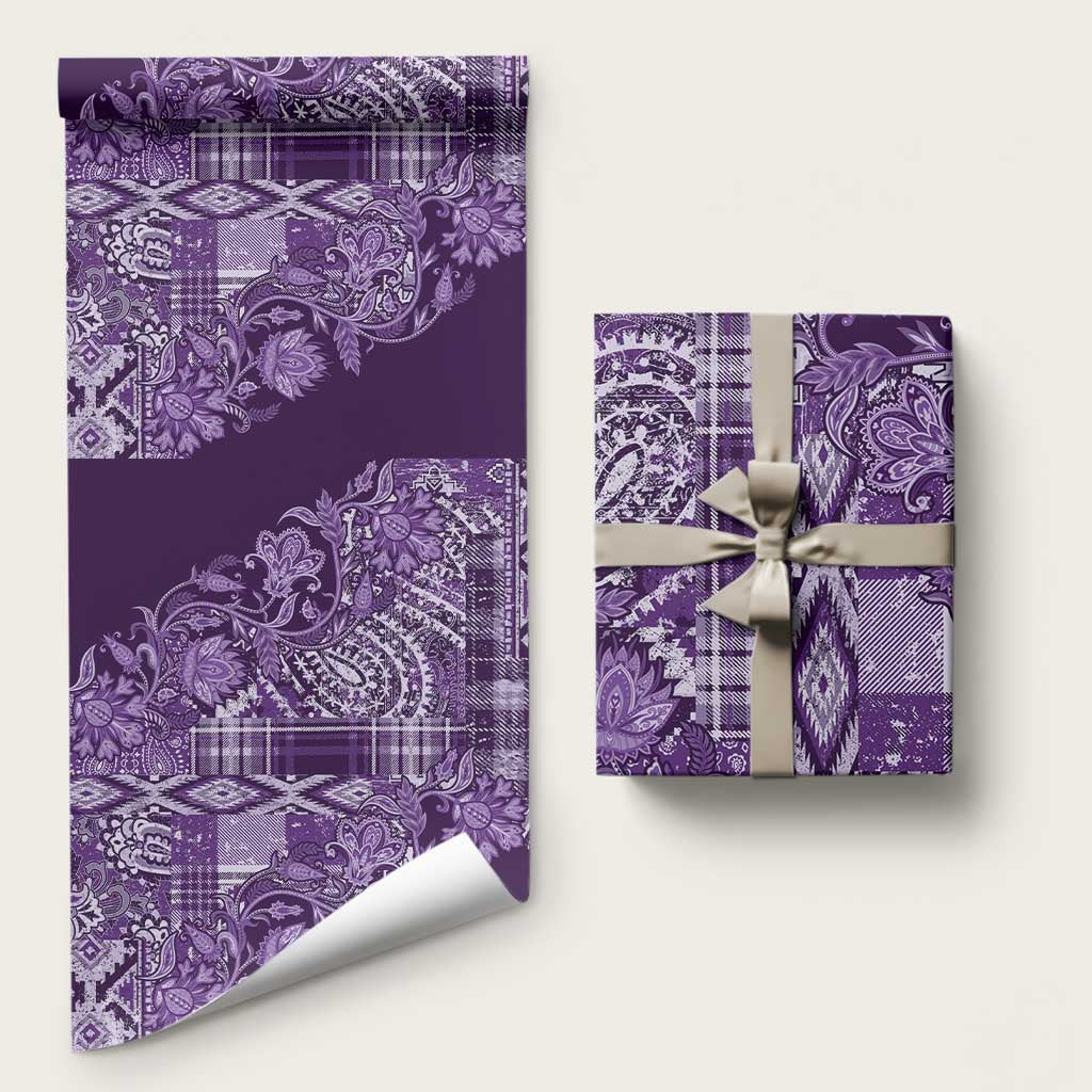 Africa Floral mix Maasai Shuka Wrapping Paper Purple Moitf - African Pride
