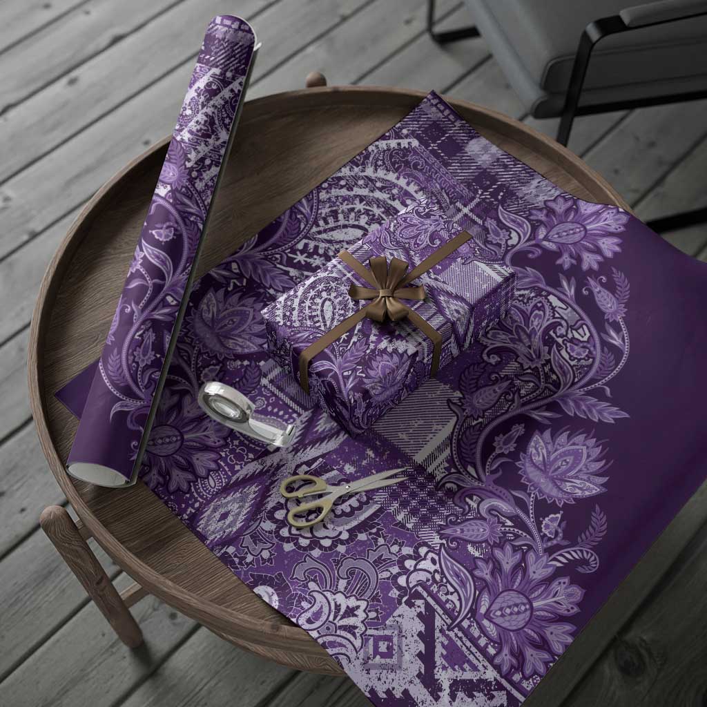 Africa Floral mix Maasai Shuka Wrapping Paper Purple Moitf - African Pride
